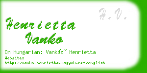 henrietta vanko business card